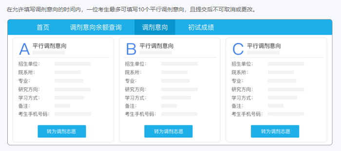 填寫調劑意向